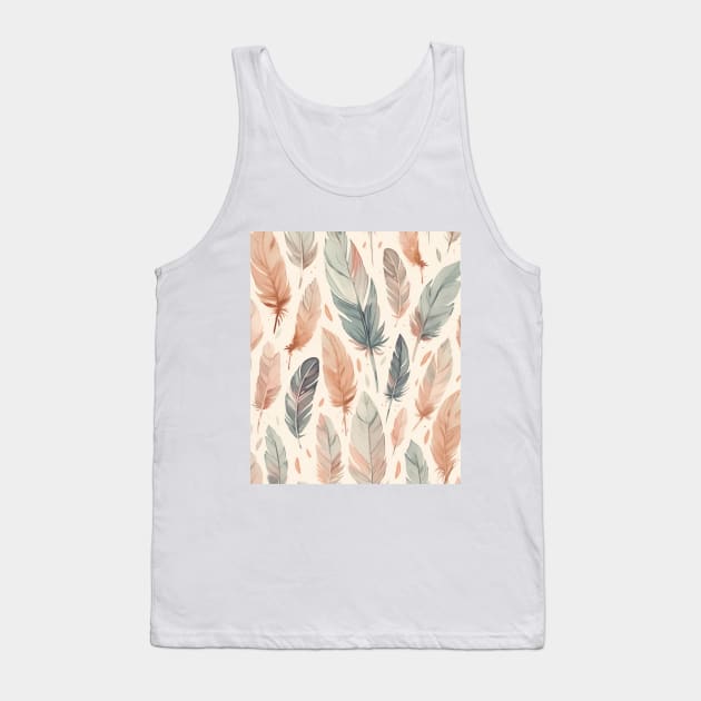 Indian Feathers Art Print Tank Top by The Maple Latte Shop